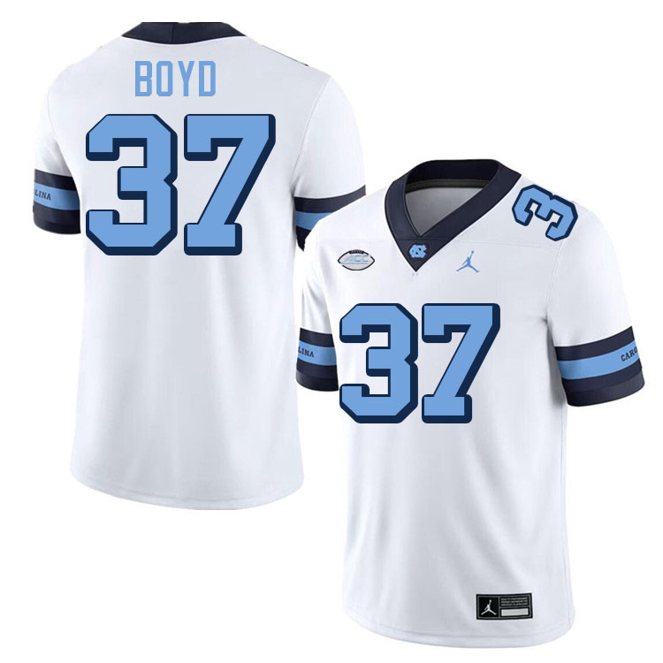 #37 Liam Boyd North Carolina Tar Heels Jerseys,Apparels,Uniforms Stitched-Alternate White